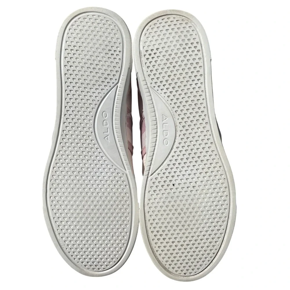 Aldo Women's Sneakers Size 9‎ Pink White Rose Gold Lightweight Casual Shoes